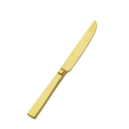 Bon Chef Roman, Dessert Knife, Solid Handle, Mirror Finish, 13/0, 8.5" - Gold , set of 12 S3718G